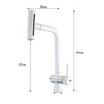Casa si Gradina - Sanitare - Chiuveta bucatarie si accesorii - Baterii bucatarie - Baterie chiuveta bucatarie, Blackswan, Tip M376, model alb, cu dus mobil cu 4 moduri, dimensiune 41 cm - Infinity.ro