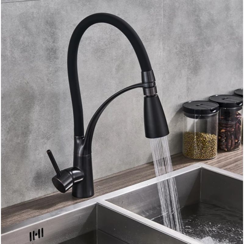 Casa si Gradina - Sanitare - Chiuveta bucatarie si accesorii - Baterii bucatarie - Baterie chiuveta bucatarie, Blackswan, Tip M63 cu LED, model negru mat, dimensiune 43 cm - Infinity.ro