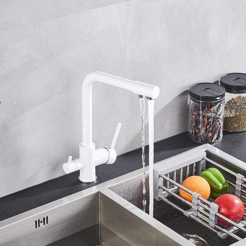 Casa si Gradina - Sanitare - Chiuveta bucatarie si accesorii - Baterii bucatarie - Baterie chiuveta bucatarie, Blackswan, Tip M6 cu iesire pentru apa purificata, model alb, dimensiune 33.5 cm - Infinity.ro