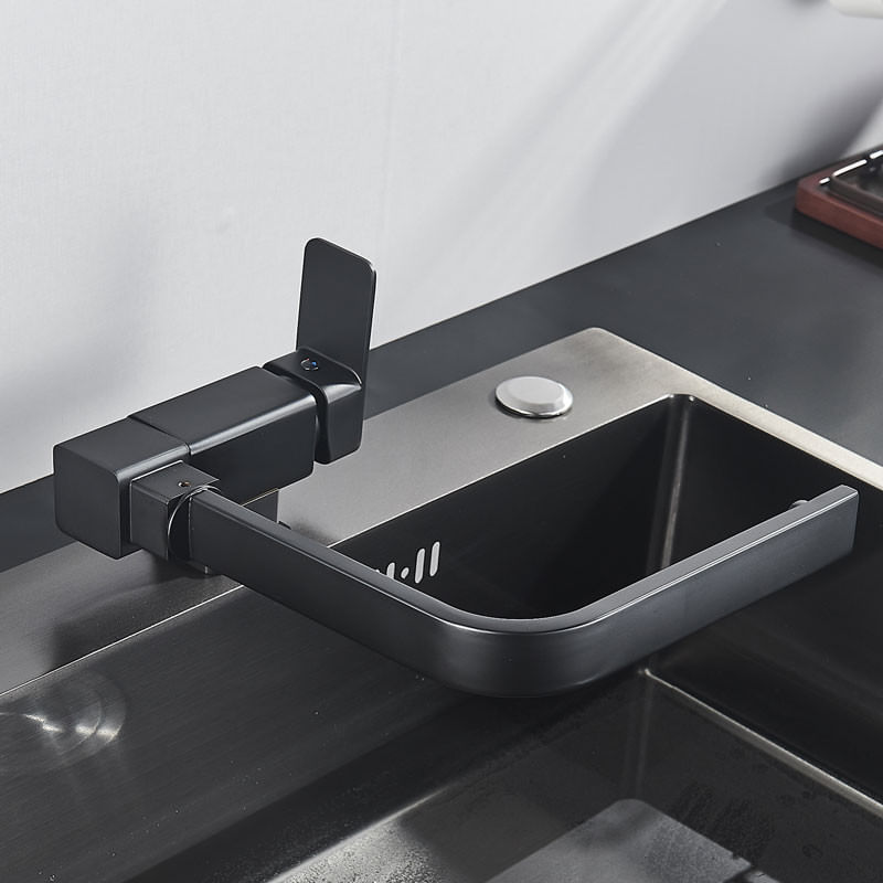 Casa si Gradina - Sanitare - Chiuveta bucatarie si accesorii - Baterii bucatarie - Baterie chiuveta bucatarie, Blackswan, Tip M47 pliabila - cu montare la geam, model negru, dimensiune 27.5 cm - Infinity.ro
