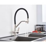 Casa si Gradina - Sanitare - Chiuveta bucatarie si accesorii - Baterii bucatarie - Baterie chiuveta bucatarie, Blackswan, Tip M52 cu iesire pentru apa purificata, model nichel, dimensiune 44 cm - Infinity.ro