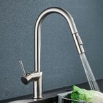 Casa si Gradina - Sanitare - Chiuveta bucatarie si accesorii - Baterii bucatarie - Baterie chiuveta bucatarie, Blackswan, Tip M384 cu 2 moduri si dus extractibil, model nichel, dimensiune 39 cm - Infinity.ro
