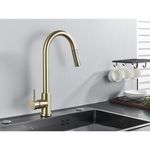 Casa si Gradina - Sanitare - Chiuveta bucatarie si accesorii - Baterii bucatarie - Baterie chiuveta bucatarie, Blackswan, Tip M36, model auriu mat, dimensiune 40 cm - Infinity.ro