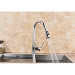 Casa si Gradina - Sanitare - Chiuveta bucatarie si accesorii - Baterii bucatarie - Baterie chiuveta bucatarie, Blackswan, Tip M69 cu 2 moduri si buton Pauza, model crom, dimensiune 43 cm - Infinity.ro
