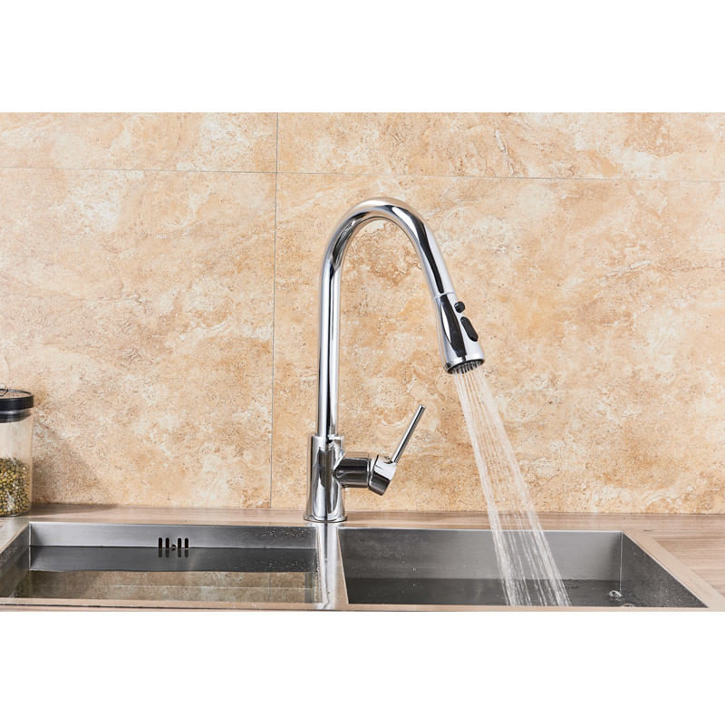 Casa si Gradina - Sanitare - Chiuveta bucatarie si accesorii - Baterii bucatarie - Baterie chiuveta bucatarie, Blackswan, Tip M69 cu 2 moduri si buton Pauza, model crom, dimensiune 43 cm - Infinity.ro