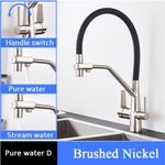 Casa si Gradina - Sanitare - Chiuveta bucatarie si accesorii - Baterii bucatarie - Baterie chiuveta bucatarie, Blackswan, Tip M52 cu iesire pentru apa purificata, model nichel, dimensiune 44 cm - Infinity.ro