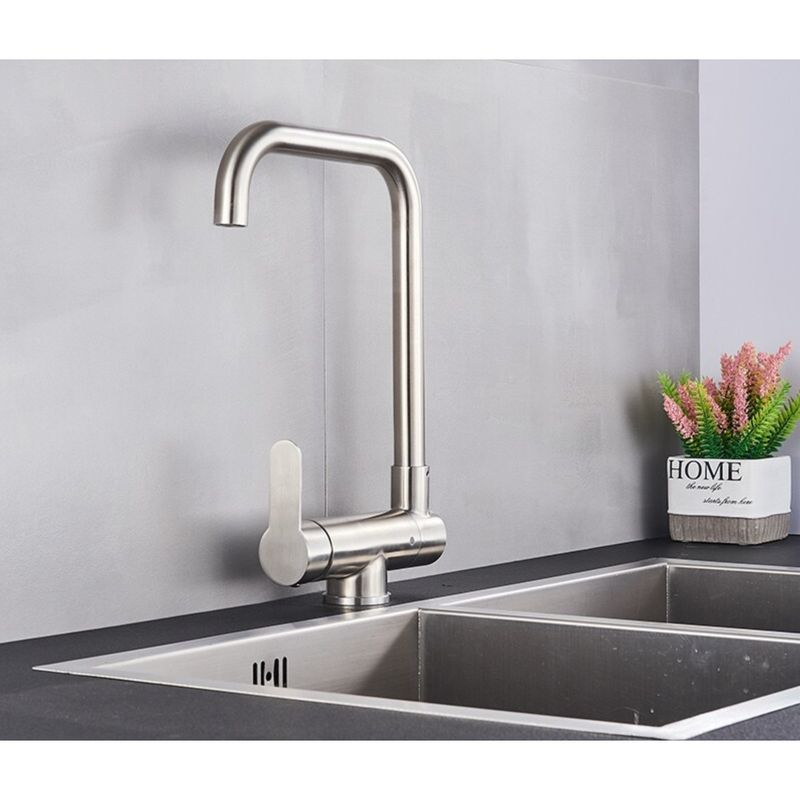Casa si Gradina - Sanitare - Chiuveta bucatarie si accesorii - Baterii bucatarie - Baterie chiuveta bucatarie, Blackswan, Tip M44 pliabila - cu montare la geam, model nichel mat, dimensiune 34.5 cm - Infinity.ro