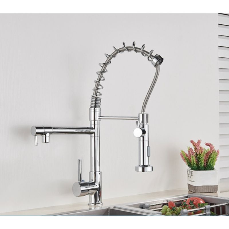 Casa si Gradina - Sanitare - Chiuveta bucatarie si accesorii - Baterii bucatarie - Baterie chiuveta bucatarie, Blackswan, Tip M117 cu 2 moduri, crom lucios, 48 cm - Infinity.ro