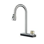 Casa si Gradina - Sanitare - Chiuveta bucatarie si accesorii - Baterii bucatarie - Baterie chiuveta bucatarie, Blackswan, Tip M297, cu 3 moduri si optiune Rainfall, model nichel, dimensiune 41.5 cm - Infinity.ro