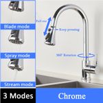 Casa si Gradina - Sanitare - Chiuveta bucatarie si accesorii - Baterii bucatarie - Baterie chiuveta bucatarie, Blackswan, Tip M80 cu 3 moduri, model crom, dimensiune 38 cm - Infinity.ro