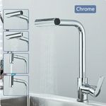 Casa si Gradina - Sanitare - Chiuveta bucatarie si accesorii - Baterii bucatarie - Baterie chiuveta bucatarie, Blackswan, Tip M368, model crom, cu dus mobil, pipa rotativa si 4 moduri, dimensiune 35 cm - Infinity.ro