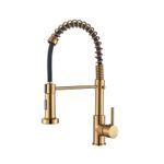 Casa si Gradina - Sanitare - Chiuveta bucatarie si accesorii - Baterii bucatarie - Baterie chiuveta bucatarie, Blackswan, Tip M377 cu 2 moduri, model auriu mat/ negru, dimensiune 44 cm - Infinity.ro