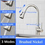 Casa si Gradina - Sanitare - Chiuveta bucatarie si accesorii - Baterii bucatarie - Baterie chiuveta bucatarie, Blackswan, Tip M81 cu 3 moduri, model nichel, dimensiune 42 cm - Infinity.ro