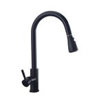 Casa si Gradina - Sanitare - Chiuveta bucatarie si accesorii - Baterii bucatarie - Baterie chiuveta bucatarie, Blackswan, Tip M68 cu 2 moduri si buton Pauza, model negru mat, dimensiune 39 cm - Infinity.ro