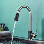 Casa si Gradina - Sanitare - Chiuveta bucatarie si accesorii - Baterii bucatarie - Baterie chiuveta bucatarie, Blackswan, Tip M73 cu 2 moduri si buton Pauza, model nichel/ negru, dimensiune 40 cm - Infinity.ro