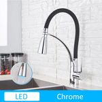 Casa si Gradina - Sanitare - Chiuveta bucatarie si accesorii - Baterii bucatarie - Baterie chiuveta bucatarie, Blackswan, Tip M65 cu LED, model crom, dimensiune 43 cm - Infinity.ro