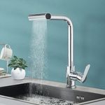 Casa si Gradina - Sanitare - Chiuveta bucatarie si accesorii - Baterii bucatarie - Baterie chiuveta bucatarie, Blackswan, Tip M368, model crom, cu dus mobil, pipa rotativa si 4 moduri, dimensiune 35 cm - Infinity.ro