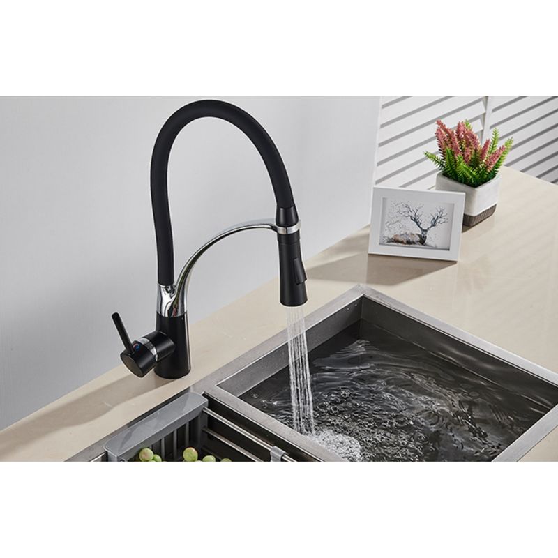 Casa si Gradina - Sanitare - Chiuveta bucatarie si accesorii - Baterii bucatarie - Baterie chiuveta bucatarie, Blackswan, Tip M59, model negru/ crom, dimensiune 43 cm - Infinity.ro
