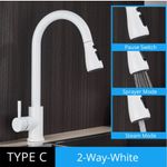 Casa si Gradina - Sanitare - Chiuveta bucatarie si accesorii - Baterii bucatarie - Baterie chiuveta bucatarie, Blackswan, Tip M67 cu 2 moduri si buton Pauza, model alb, dimensiune 39 cm - Infinity.ro