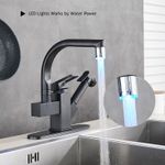 Casa si Gradina - Sanitare - Chiuveta bucatarie si accesorii - Baterii bucatarie - Baterie chiuveta bucatarie, Blackswan, Tip M181, cu LED si dus, model negru, dimensiune 25 cm - Infinity.ro