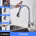 Casa si Gradina - Sanitare - Chiuveta bucatarie si accesorii - Baterii bucatarie - Baterie chiuveta bucatarie, Blackswan, Tip M83 cu senzor si 3 moduri, model crom, dimensiune 38 cm - Infinity.ro