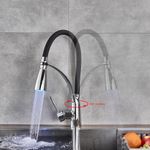Casa si Gradina - Sanitare - Chiuveta bucatarie si accesorii - Baterii bucatarie - Baterie chiuveta bucatarie, Blackswan, Tip M65 cu LED, model crom, dimensiune 43 cm - Infinity.ro