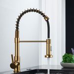 Casa si Gradina - Sanitare - Chiuveta bucatarie si accesorii - Baterii bucatarie - Baterie chiuveta bucatarie, Blackswan, Tip M377 cu 2 moduri, model auriu mat/ negru, dimensiune 44 cm - Infinity.ro