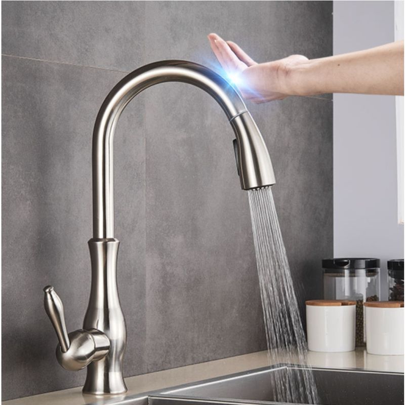 Casa si Gradina - Sanitare - Chiuveta bucatarie si accesorii - Baterii bucatarie - Baterie chiuveta bucatarie, Blackswan, Tip M93 cu senzor si 2 moduri, model nichel, dimensiune 42 cm - Infinity.ro