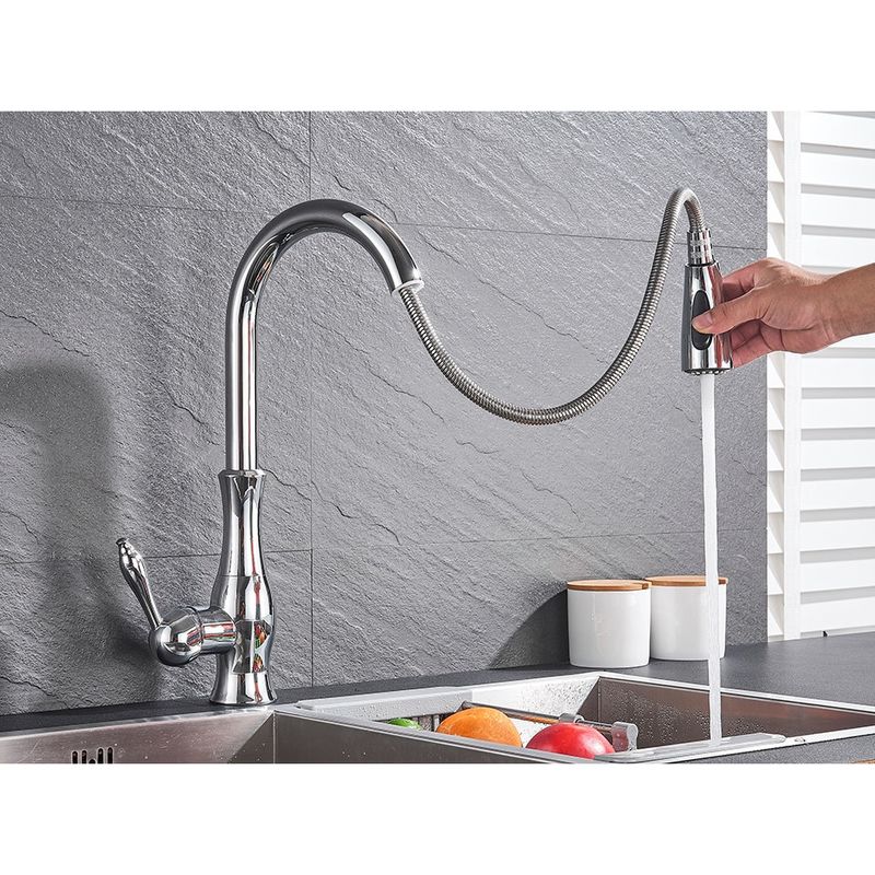 Casa si Gradina - Sanitare - Chiuveta bucatarie si accesorii - Baterii bucatarie - Baterie chiuveta bucatarie, Blackswan, Tip M90 cu 2 moduri, model crom, dimensiune 42 cm - Infinity.ro