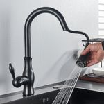 Casa si Gradina - Sanitare - Chiuveta bucatarie si accesorii - Baterii bucatarie - Baterie chiuveta bucatarie, Blackswan, Tip M89 cu 2 moduri, model negru antichizat, dimensiune 42 cm - Infinity.ro