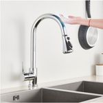 Casa si Gradina - Sanitare - Chiuveta bucatarie si accesorii - Baterii bucatarie - Baterie chiuveta bucatarie, Blackswan, Tip M83 cu senzor si 3 moduri, model crom, dimensiune 38 cm - Infinity.ro