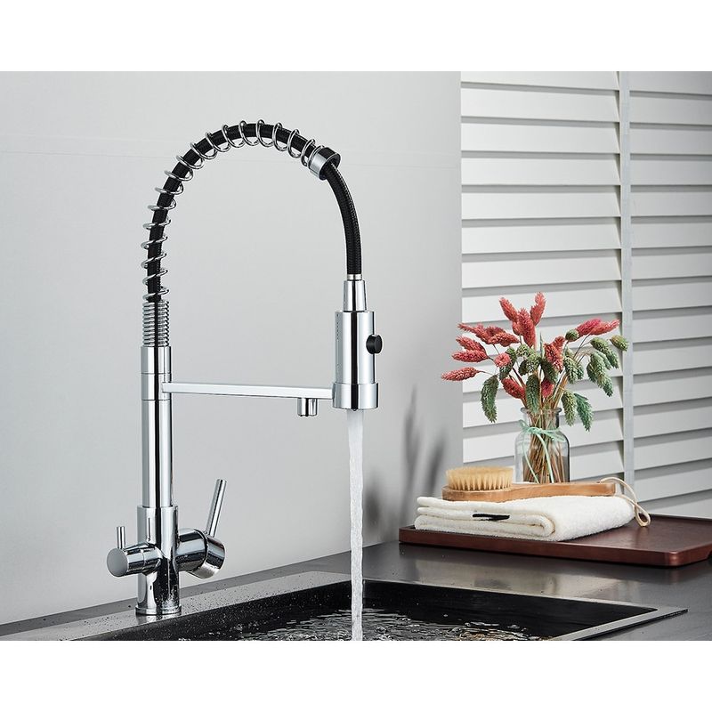 Casa si Gradina - Sanitare - Chiuveta bucatarie si accesorii - Baterii bucatarie - Baterie chiuveta bucatarie, Blackswan, Tip M249, model crom cu iesire pentru apa purificata, dimensiune 48 cm - Infinity.ro