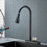 Casa si Gradina - Sanitare - Chiuveta bucatarie si accesorii - Baterii bucatarie - Baterie chiuveta bucatarie, Blackswan, Tip M340, model negru cu 4 moduri si pipa rotativa, dimensiune 44 cm - Infinity.ro