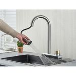 Casa si Gradina - Sanitare - Chiuveta bucatarie si accesorii - Baterii bucatarie - Baterie chiuveta bucatarie, Blackswan, Tip M297, cu 3 moduri si optiune Rainfall, model nichel, dimensiune 41.5 cm - Infinity.ro