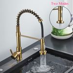 Casa si Gradina - Sanitare - Chiuveta bucatarie si accesorii - Baterii bucatarie - Baterie chiuveta bucatarie, Blackswan, Tip M377 cu 2 moduri, model auriu mat/ negru, dimensiune 44 cm - Infinity.ro