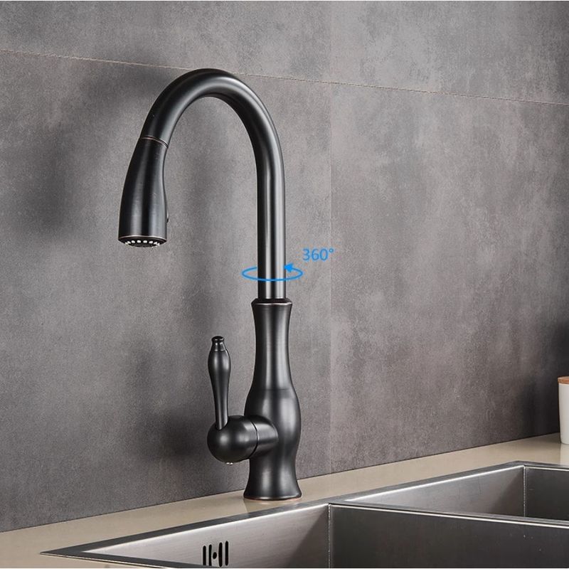 Casa si Gradina - Sanitare - Chiuveta bucatarie si accesorii - Baterii bucatarie - Baterie chiuveta bucatarie, Blackswan, Tip M89 cu 2 moduri, model negru antichizat, dimensiune 42 cm - Infinity.ro