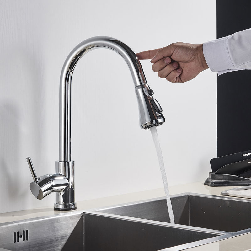 Casa si Gradina - Sanitare - Chiuveta bucatarie si accesorii - Baterii bucatarie - Baterie chiuveta bucatarie, Blackswan, Tip M83 cu senzor si 3 moduri, model crom, dimensiune 38 cm - Infinity.ro