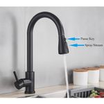 Casa si Gradina - Sanitare - Chiuveta bucatarie si accesorii - Baterii bucatarie - Baterie chiuveta bucatarie, Blackswan, Tip M86 cu senzor, 2 moduri si buton Pauza, model negru mat, dimensiune 39 cm - Infinity.ro