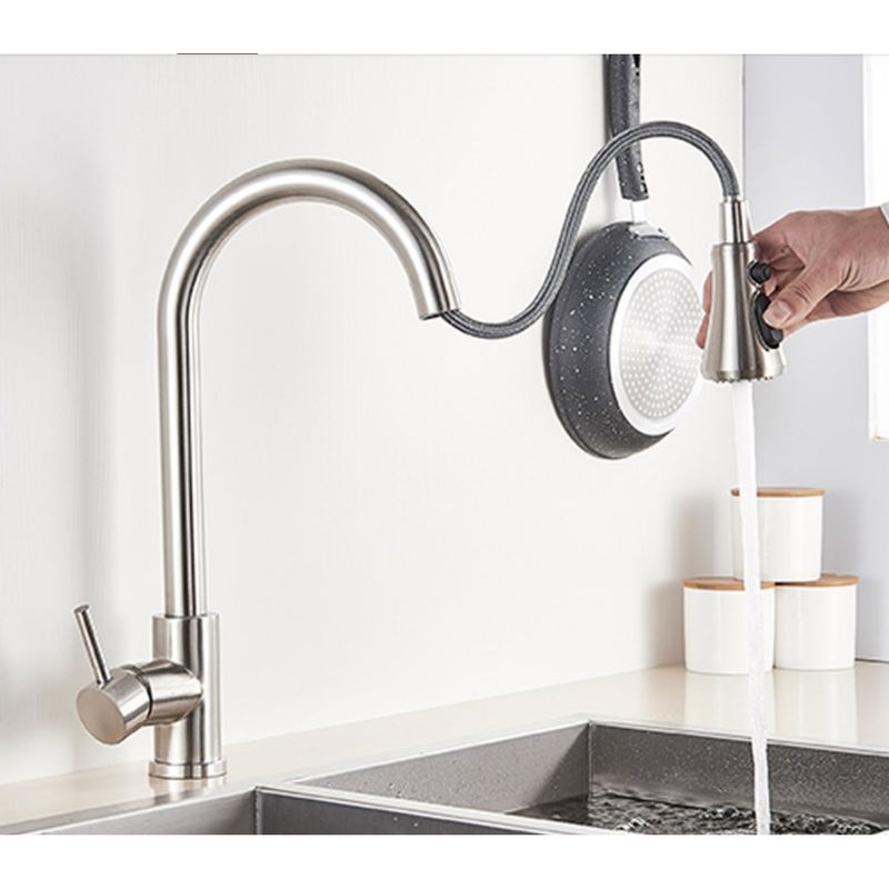 Casa si Gradina - Sanitare - Chiuveta bucatarie si accesorii - Baterii bucatarie - Baterie chiuveta bucatarie, Blackswan, Tip M81 cu 3 moduri, model nichel, dimensiune 42 cm - Infinity.ro