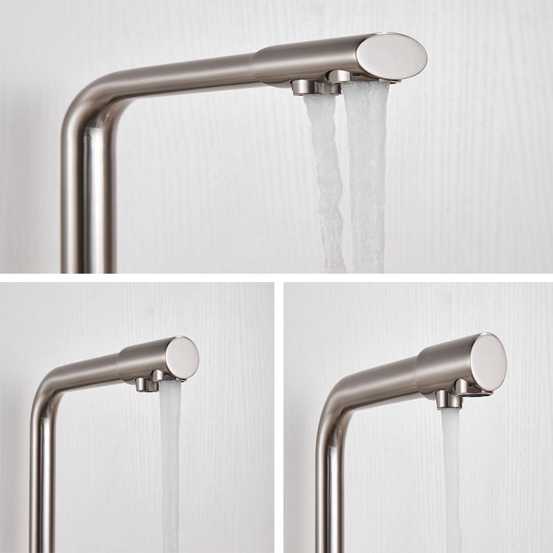 Casa si Gradina - Sanitare - Chiuveta bucatarie si accesorii - Baterii bucatarie - Baterie chiuveta bucatarie, Blackswan, Tip M7 cu iesire pentru apa purificata, model nichel, dimensiune 33 cm - Infinity.ro