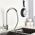 Casa si Gradina - Sanitare - Chiuveta bucatarie si accesorii - Baterii bucatarie - Baterie chiuveta bucatarie, Blackswan, Tip M80 cu 3 moduri, model crom, dimensiune 38 cm - Infinity.ro