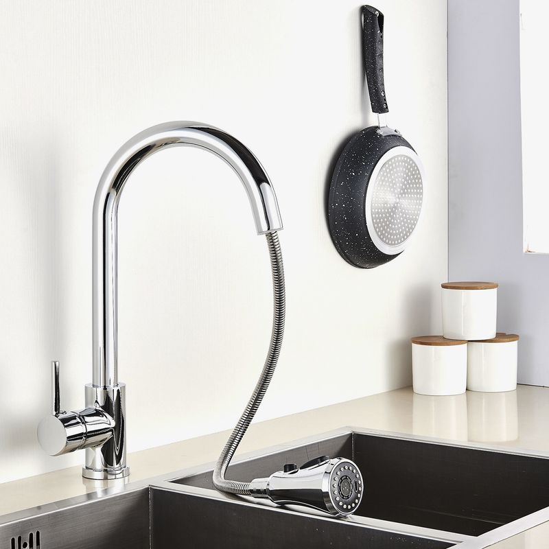 Casa si Gradina - Sanitare - Chiuveta bucatarie si accesorii - Baterii bucatarie - Baterie chiuveta bucatarie, Blackswan, Tip M80 cu 3 moduri, model crom, dimensiune 38 cm - Infinity.ro