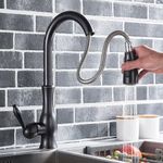 Casa si Gradina - Sanitare - Chiuveta bucatarie si accesorii - Baterii bucatarie - Baterie chiuveta bucatarie, Blackswan, Tip M89 cu 2 moduri, model negru antichizat, dimensiune 42 cm - Infinity.ro