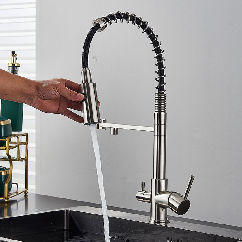Casa si Gradina - Sanitare - Chiuveta bucatarie si accesorii - Baterii bucatarie - Baterie chiuveta bucatarie, Blackswan, Tip M249, model crom cu iesire pentru apa purificata, dimensiune 48 cm - Infinity.ro