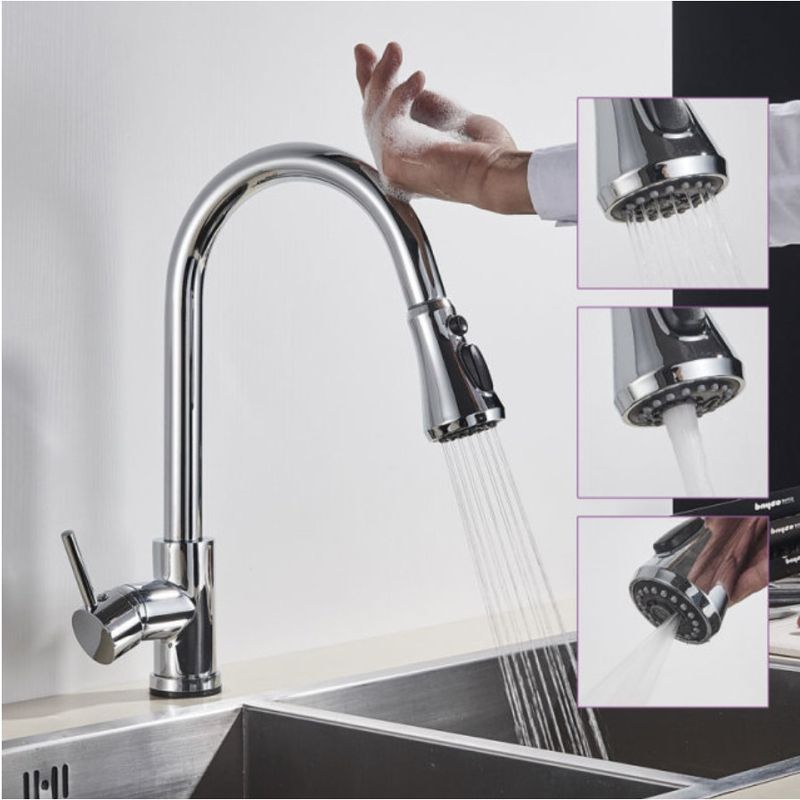 Casa si Gradina - Sanitare - Chiuveta bucatarie si accesorii - Baterii bucatarie - Baterie chiuveta bucatarie, Blackswan, Tip M83 cu senzor si 3 moduri, model crom, dimensiune 38 cm - Infinity.ro