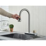 Casa si Gradina - Sanitare - Chiuveta bucatarie si accesorii - Baterii bucatarie - Baterie chiuveta bucatarie, Blackswan, Tip M297, cu 3 moduri si optiune Rainfall, model nichel, dimensiune 41.5 cm - Infinity.ro