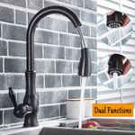 Casa si Gradina - Sanitare - Chiuveta bucatarie si accesorii - Baterii bucatarie - Baterie chiuveta bucatarie, Blackswan, Tip M89 cu 2 moduri, model negru antichizat, dimensiune 42 cm - Infinity.ro