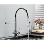 Casa si Gradina - Sanitare - Chiuveta bucatarie si accesorii - Baterii bucatarie - Baterie chiuveta bucatarie, Blackswan, Tip M249, model crom cu iesire pentru apa purificata, dimensiune 48 cm - Infinity.ro