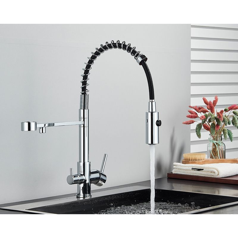 Casa si Gradina - Sanitare - Chiuveta bucatarie si accesorii - Baterii bucatarie - Baterie chiuveta bucatarie, Blackswan, Tip M249, model crom cu iesire pentru apa purificata, dimensiune 48 cm - Infinity.ro