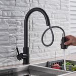 Casa si Gradina - Sanitare - Chiuveta bucatarie si accesorii - Baterii bucatarie - Baterie chiuveta bucatarie, Blackswan, Tip M68 cu 2 moduri si buton Pauza, model negru mat, dimensiune 39 cm - Infinity.ro
